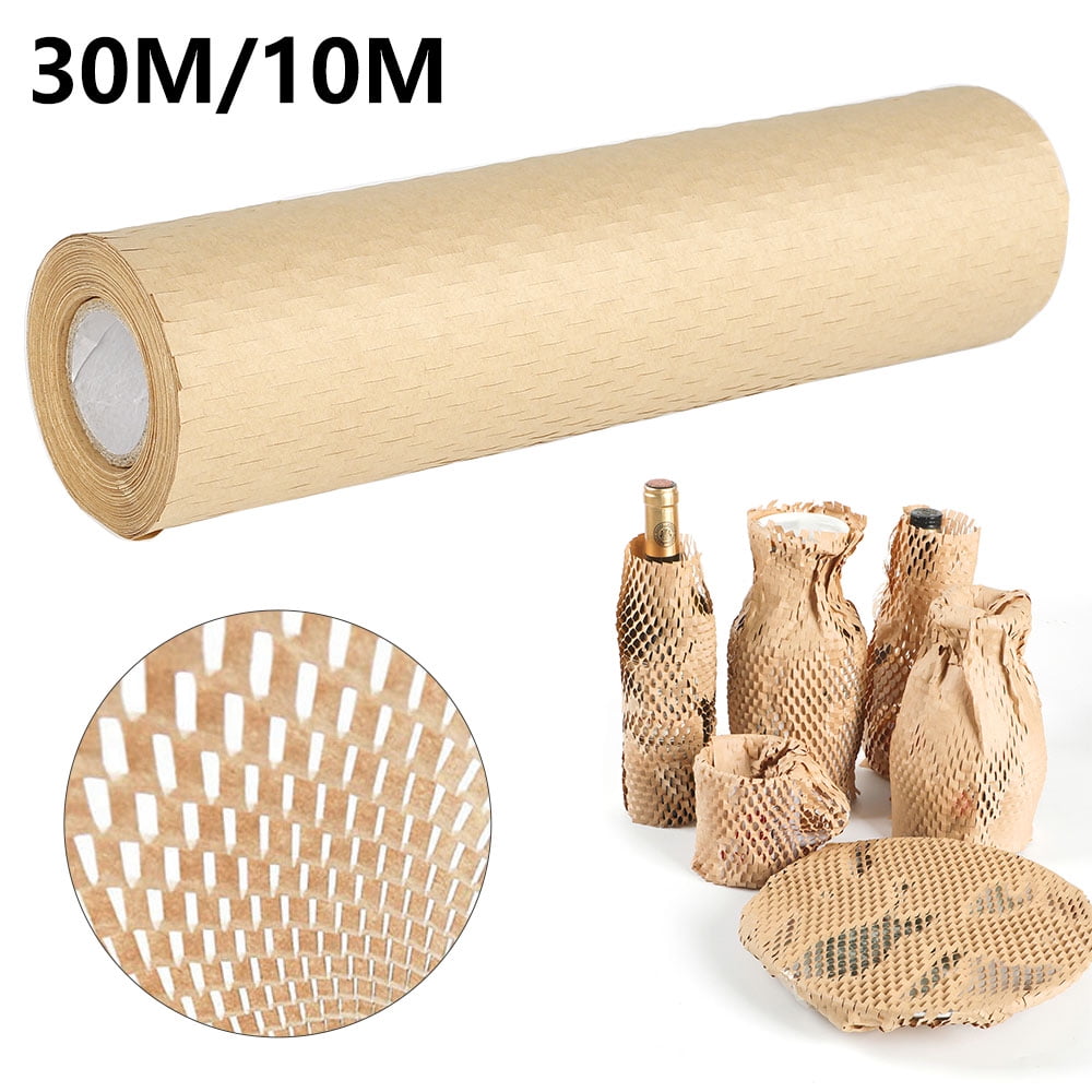 Littleduckling Packaging Paper Honeycomb Cushioning Wrapping Roll Paper Perforated-Packing Paper Log Pulp Paper for Packing & Moving Void Fill Paper