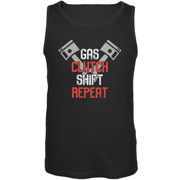 Gas Clutch Shift Repeat Black Adult Tank Top