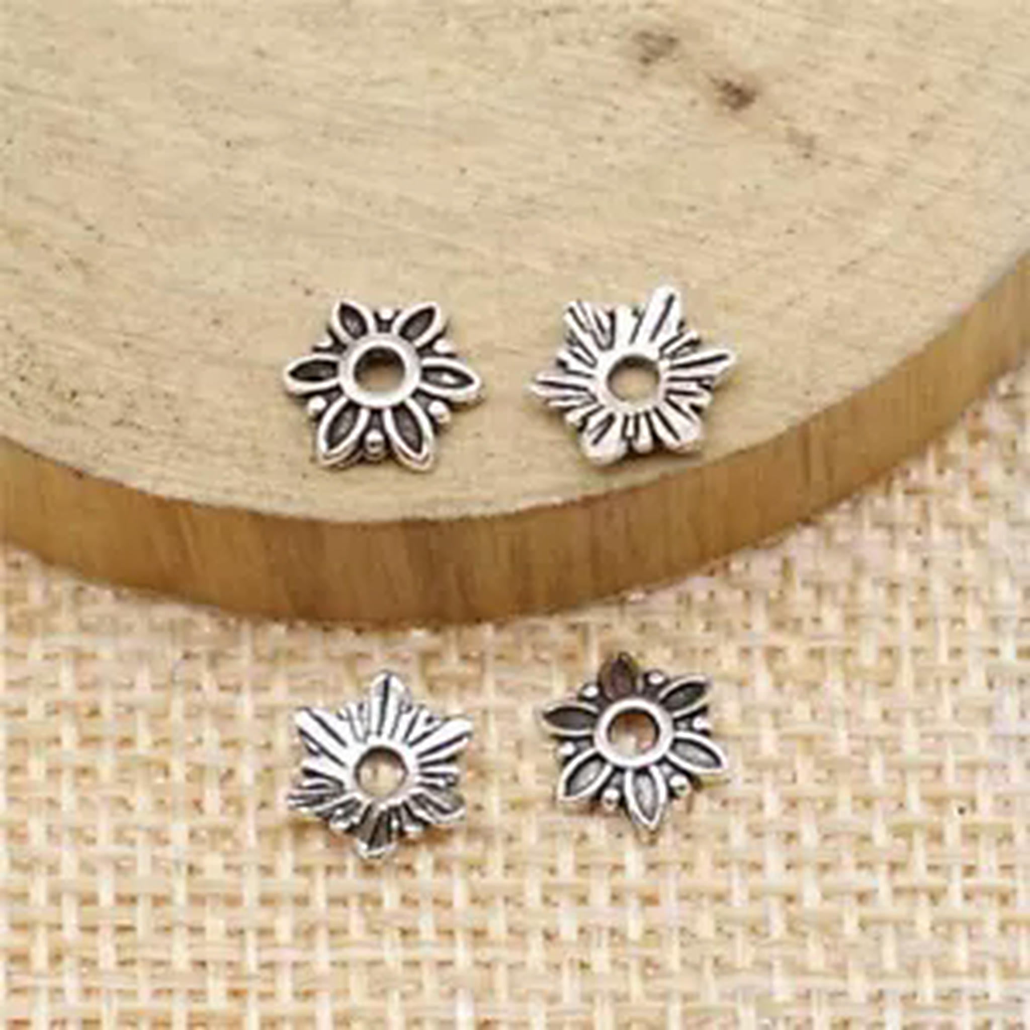 HOOUN Multicolor 1000 Pcs Tibet Silver Bead Caps 7x7MM Diy Jewelry Making B14406-Bronze Plated
