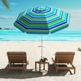 thumbnail image 2 of Gymax 6.5 FT Beach Umbrella for Sand Heavy-Duty Sunshade Parasol w/ Sand Anchor, 2 of 10