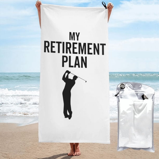 Mi plan de jubilación está en marcha Divertido caddie de golf jubilado - Abuelo de golf jubilado Papá Toalla de playa Toallas de baño de microfibra Manta de playa suave para desfiles Natación Yoga
