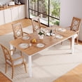 thumbnail image 2 of Industrial Dining Table – 60" Long Rectangular Kitchen Table with Chamfered Corners, Sturdy Metal Legs, Seats 6-8, Easy Assembly – White+Walnut, 1.5m, 2 of 6