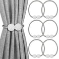 thumbnail image 1 of 6 Pack Magnetic Curtain Tiebacks, Decorative Curtain Holdbacks for Window Décor (Grey), 1 of 5