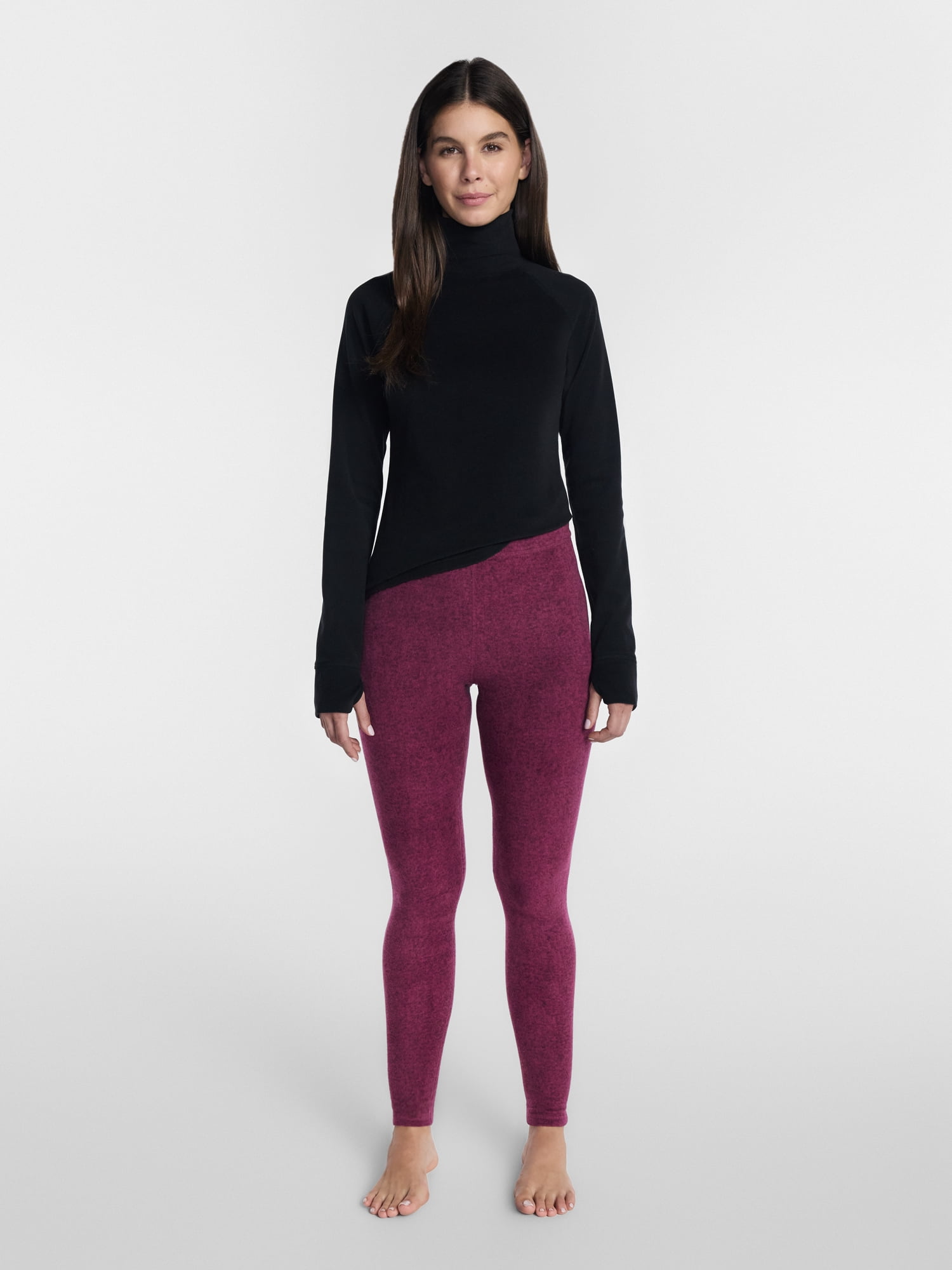 ClimateRight by Cuddl Duds Stretch Fleece Women's Mild Natural Rise Base Layer Thermal Legging, Sizes XS to 4X