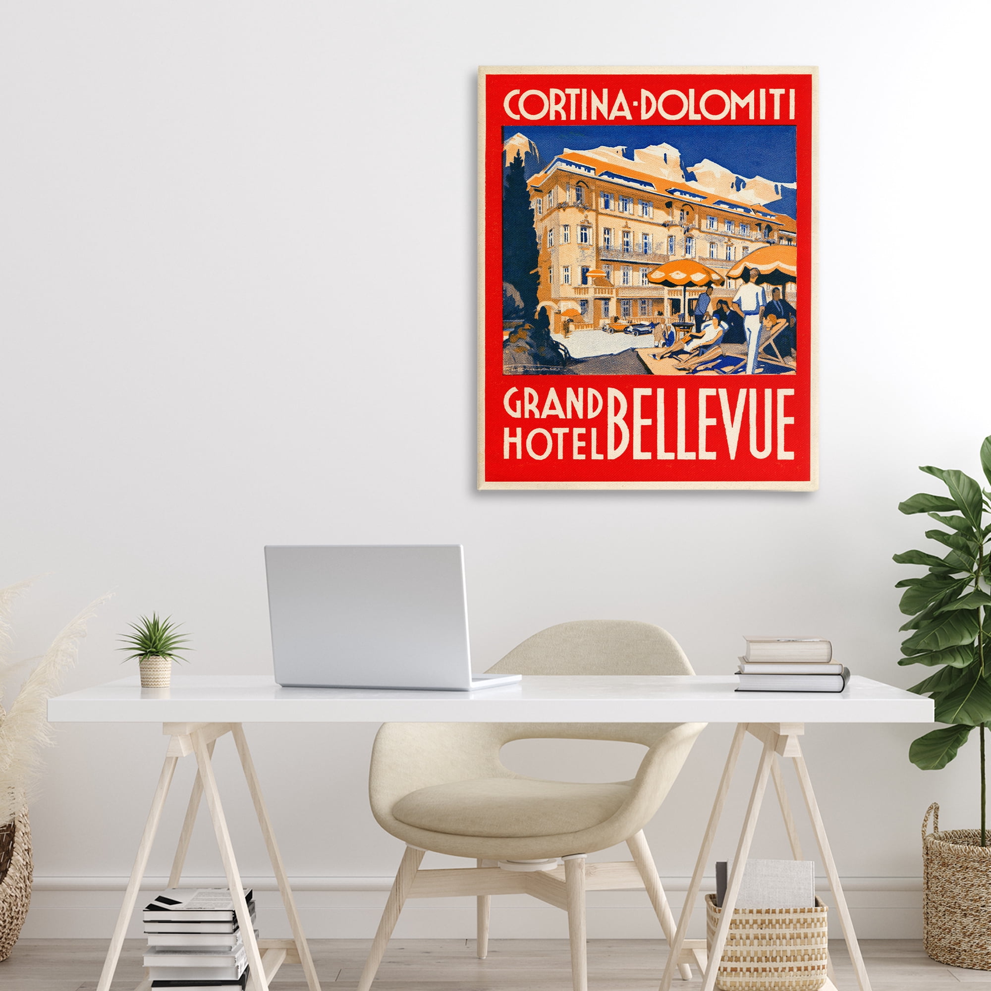 Stupell Industries Grand Hotel Bellevue Vintage Canvas Wall Art, design by Print Collection