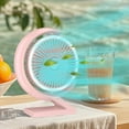 thumbnail image 2 of Qocolhg Small Desk Fan with Lamp, Adjustable 5 Wind Speeds, Household High Wind Power Rotatable Circulating Fan Portable USB Tabletop Electric Fan for Home, Bedroom, Office, Travel, Pink, Clearance, 2 of 5