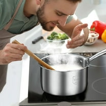 Uncoated Stainless Steel Milk Pot Baby Specific Auxiliary Food Pot Small Milk Pot Household Baby Frying And Cooking Integrated Non Stick Soup Pot, Xinsrenus Under $5! Uncoated Stainless Steel