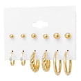 thumbnail image 7 of Mightlink 6 Pairs/Set Simple Stud Earrings Inlaid Twist Circle Butterflies Shape Hoop Earrings Jewelry Gift, 7 of 7