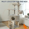 thumbnail image 3 of Vibrant Life 50inch Cat Tree Tower with Large Condo and Perch for Indoor Cats, Light Gray, 3 of 10