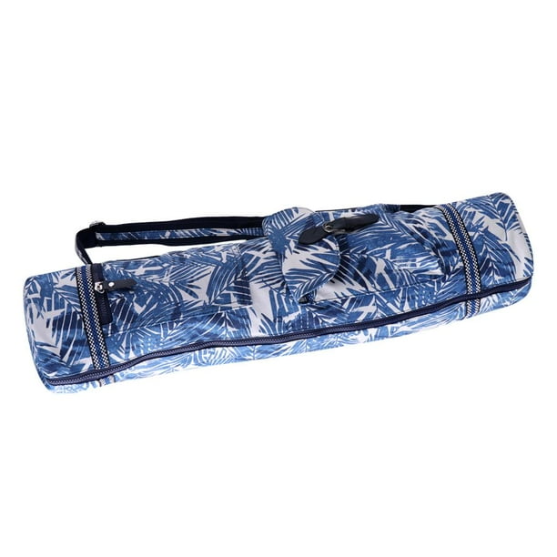 Bolsa de transporte duradera para esterilla de yoga Manduka con correa para el hombro para hacer ejercicio. Azul