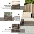 thumbnail image 4 of 4-Piece Patio Bistro Set, PE Rattan Wicker Patio Furniture Set, Outdoor Conversation Sets with Glass Coffee Table, Sectional Sofa Set for Backyard Porch Garden Balcony Lawn Poolside, Q13014, 4 of 11