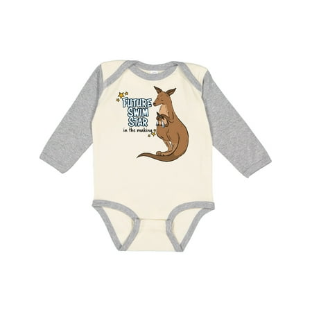 

Inktastic Future Swim Star In The Making Kangaroo Gift Baby Boy or Baby Girl Long Sleeve Bodysuit