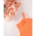 thumbnail image 5 of 6 Months Baby Girls Clothes 12 Months Girls 2PCS Summer Outfits Set Flower Print Infant Girls Sleeveless Top Shorts Set Orange, 5 of 7
