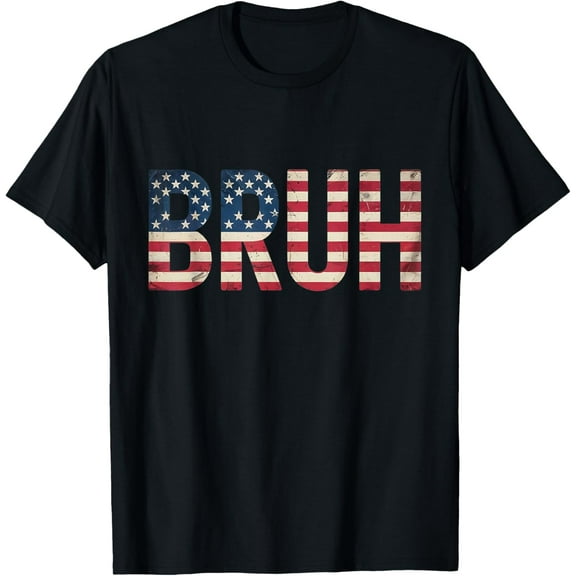 ANUNSHIRT Patriotic Boys Teens Men Vintage Usa American Flag Bruh T-Shirt Unisex S-5XL Hot Trending Shirt, Vintage Birthday Gift