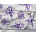 thumbnail image 2 of Soimoi Purple Cotton Duck Fabric Lemon Slice & Floral Print Fabric by the Yard 42 Inch Wide, 2 of 3