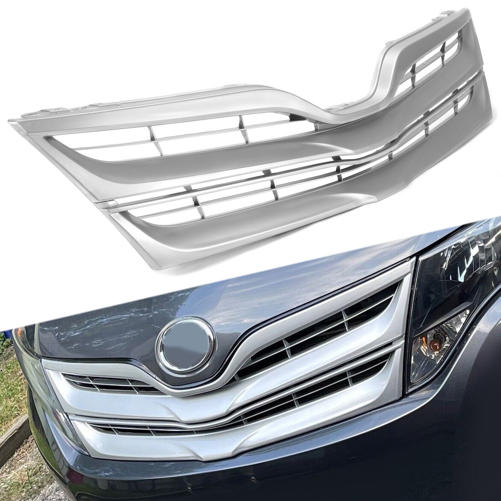 ECOTRIC Lower Grille For 2017-2019 Toyota Corolla - Replacement Front Bumper Grille, Black, Snap-On Installation