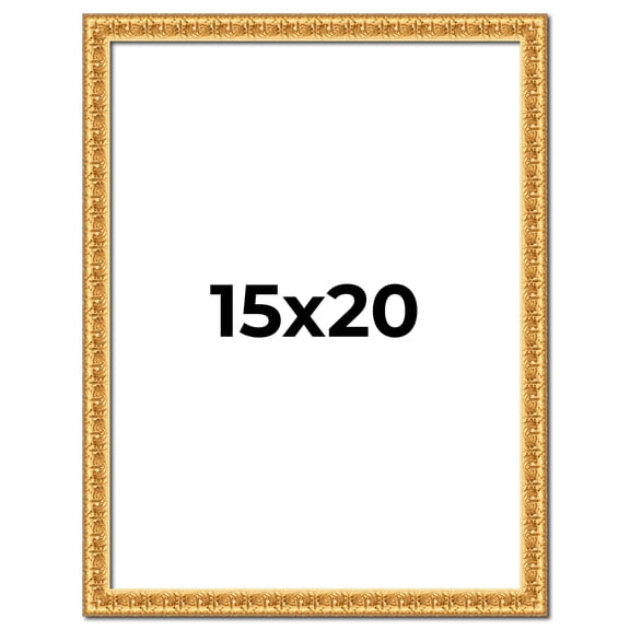 15x20 Frame Gold Real Wood Picture Frame Width 1 inches | Interior Frame Depth 0.5 inches | Edwina