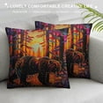 thumbnail image 3 of Orinice Bear Woods Sunset Graphic Decorative Throw Pillow Cover for Home Couch Living Room Bed Sofa - Autumn Theme Pillow Covers 1PC 22x22in, 3 of 5