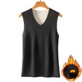 thumbnail image 4 of FINALGANG Mens Sweater Vest Solid Color Black Reversible V Neck Sleeveless Thermal Vest Contrast Lining Casual Warm Undershirt For Daily Layering Wear Fashionable Knitwear, 4 of 5