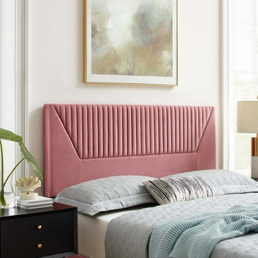 Modway Patience Channel Tufted Performance Velvet King/California King Headboard in Dusty Rose
