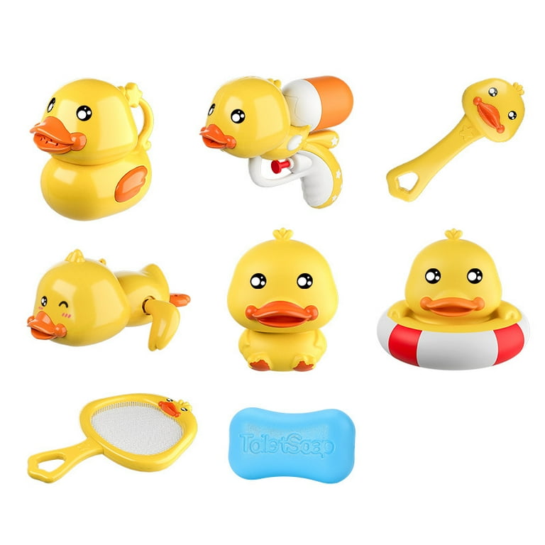 Baby Products Online - Toddler Bath Toy Set - Interactive Baby Shower Toys,  Bath Time for Kids with Yellow Duck Slide Bath Toys, Floating Splash Toys,  & - Kideno