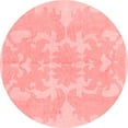 thumbnail image 1 of Ahgly Company Machine Washable Indoor Round Abstract Red Modern Area Rugs, 5' Round, 1 of 4