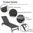 thumbnail image 2 of DEELLEEO Outdoor recliner reclining bed, five-position adjustable backrest aluminum frame reclining chair (black), 2 of 5