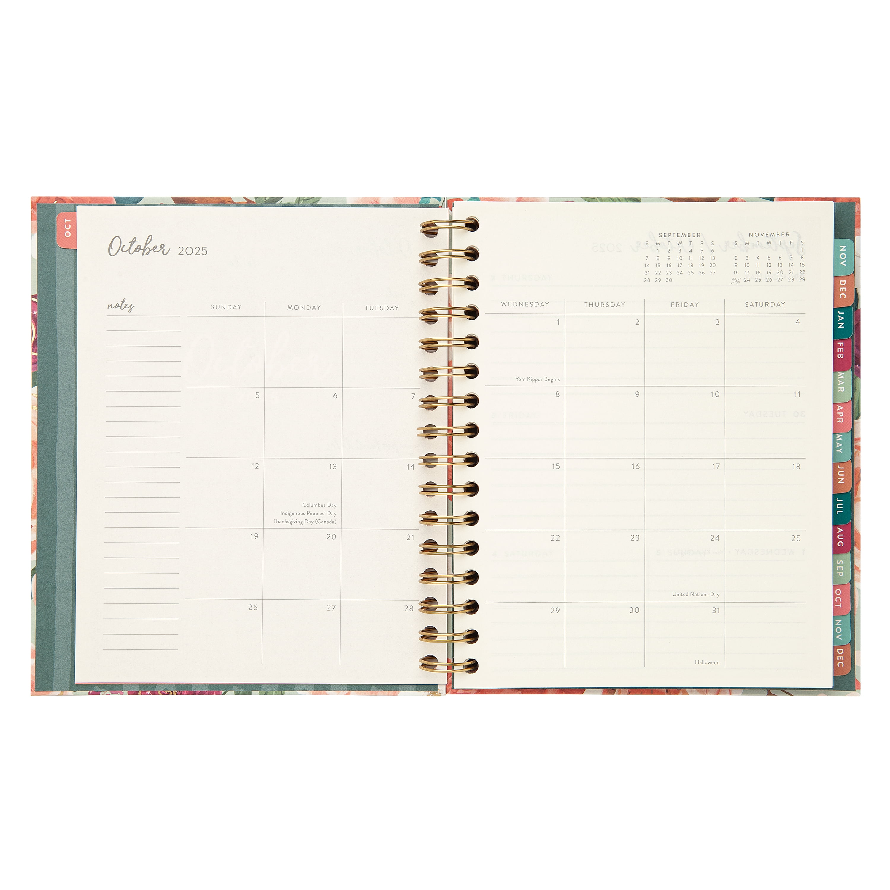 Mintgreen Monthly Weekly Medium (7.25"x 8.75") Sage Floral Scripture 15 Month Oct 2025-Dec 2026