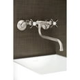 thumbnail image 2 of Kingston Brass KS115SN Essex Two Handle Wall Mount Bathroom Faucet, Brushed Nickel, 2 of 5