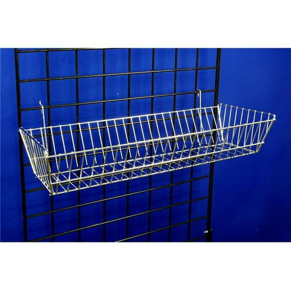 BSK12-CH 24 x 10 x 5 in. Double Sloping Basket, Chrome