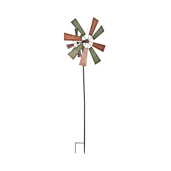 Transpac 61 inch Metal Garden Stake Wind Spinner Yard Art Lawn Decor Sculpture