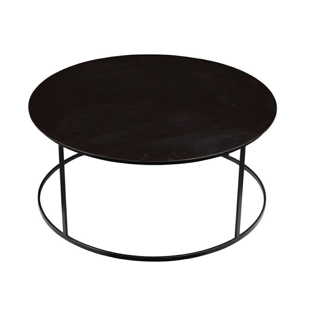 Boraam Robertson 37.5in. Round Metal 16.5in H Coffee Table - Dark Brown Finish