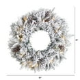 thumbnail image 2 of Nearly Natural PVC Flocked White Prelit LED Battery Operated Wreath, 20" (White), 2 of 7