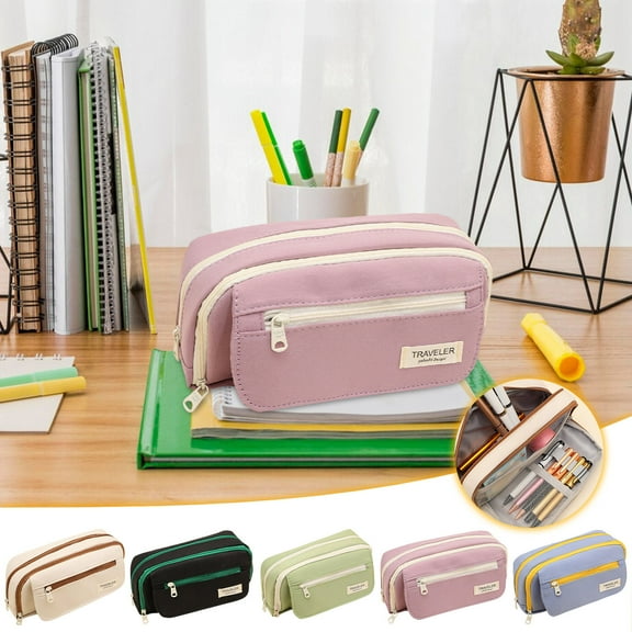 Under $1 Pencil Case, Pencil Case Large-capacity Pen Bag Cute Storage Pencil Bag for Student Campus Supplies Stationery Back to College