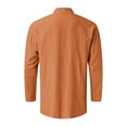 thumbnail image 7 of Mens T-shirts Mens Fashion And Leisure Solid Color Popular Solid Color Button Long Sleeve Shirt Top Summer Casual Men Casual Shirts Summer Workout Top Men Peach Long Sleeve Fitted Tops Brown S, 7 of 7