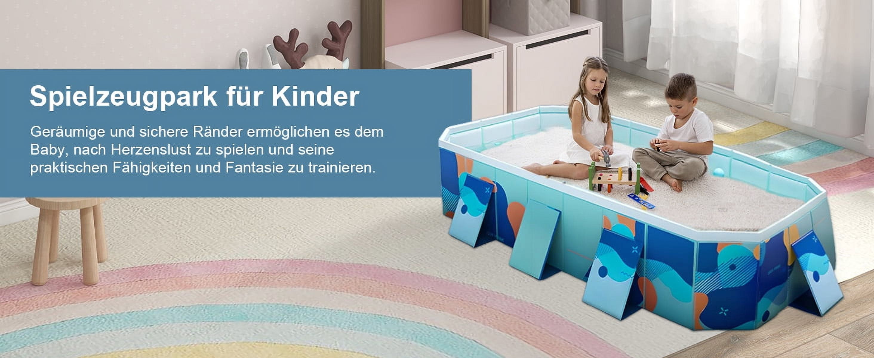 ManyFun Foldable Non-Inflatable Outdoor Swimming Pool, Hard Plastic Shell, 113" x 66" x 20"