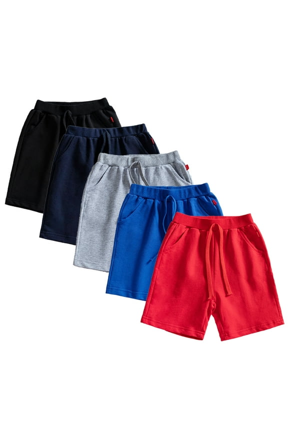 Kids Toddler Cotton Shorts for Boys,Baby Summer Athletic Sweat Shorts Sport Casual Active Sport Jogger Shorts Little Drawstring Boys Shorts for 1-10 Years