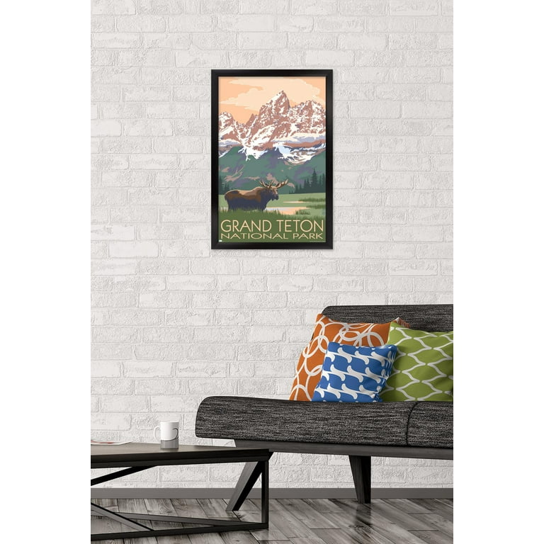 Lantern Press - Grand Teton National Park, Wyoming, Moose