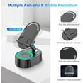 thumbnail image 5 of Wireless Induction Audio Bluetooth Speaker 5in1 Phone Holder Emergency Rechargeable (3000mAh) with Colorful Ambient Light 300° Foldable for Tablet iPhone Android (Black), 5 of 5