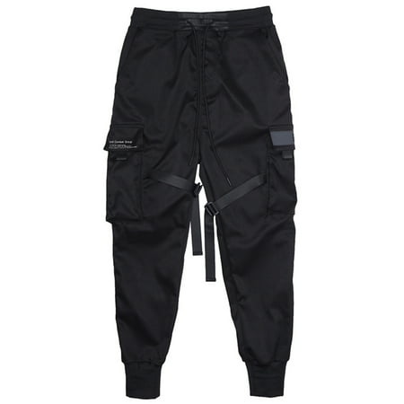 

Multi-Pocket Loose Overalls Hip Hop Trousers For Men And Boy 3XL Black