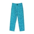 thumbnail image 4 of Sigee Blue Glitter Print Men's Pajama Pants - Soft Lounge Sleep Bottoms with Elastic Waistband and Pockets-, 4 of 9