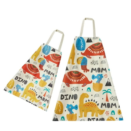 

Shpwfbe Apron Household Family Children Print the Parent Family Christmas 2PC Linen Home Textiles Barber Smock Men Large Hairdresser Plain to Decorate Adult Man Men Cooking