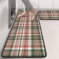 thumbnail image 2 of Kitchen Rugs Sets Of 2,Green Red Brown and White Checkered Pattern Anti Fatigue Kitchen Mat Rugs Non Slip Washable,Decorative Kitchen Floor Mats for Kitchen,Sink,Laundry,17"x47"+17"x47", 2 of 5