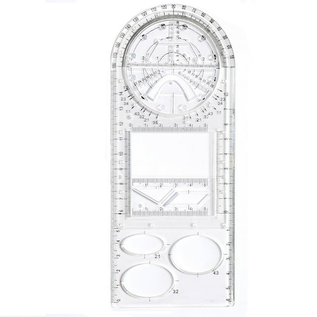 WREESH Règle de Mathématiques Multifonctionnelle pour Étudiant, Gabarit de Dessin Règle de Mathématiques Active Multifonctionnelle Rotative