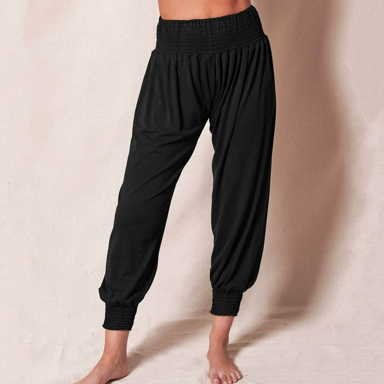 UHUYA Womens Baggy Sweatpants Sports Pants Trousers Jogging Sweatpants  Jogger Pants Black L US:8