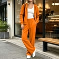 thumbnail image 6 of Domzest Womens Zip Up Hoodies Sweatsuits Long Sleeve Full-zip Hooded Sweatshirt & Wide Leg Sweatpants Fall Winter Athletic Tracksuits Orange M, 6 of 6