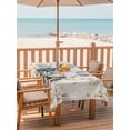 thumbnail image 2 of Outdoor Tablecloth with Umbrella Hole for Patio/Picnic/Party/Camping, Birds Floral Waterproof Table Cloth Rectangle Table Cover Washable, Farmhouse Vintage Pink Flower Leaf (52"x 70"), 2 of 8