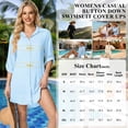 thumbnail image 2 of liyiyiyia Bathing Suit Cover up for women Shirt Summer Beach Swimwear Casual Outfits Blue, 2 of 8