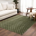 thumbnail image 3 of Hauteloom Truls Machine Washable Contemporary Runner Rug - Modern Geometric Checkered Carpet for Hallway, Kitchen - Green - 2'7" x 7'3", 3 of 12