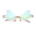 thumbnail image 2 of Sunglasses Butterfly Rimless Sunglasses Eye Eyewear Metal Frame Sunglasses, 2 of 4